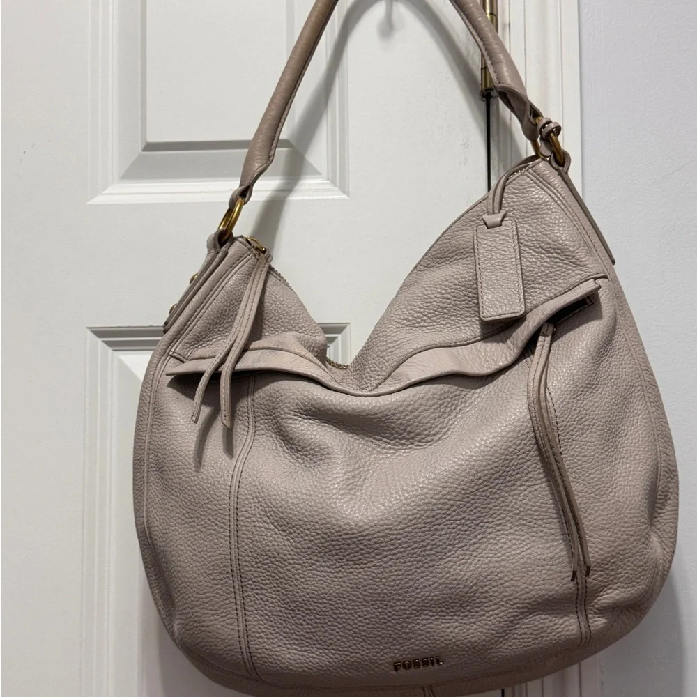 Fossil Gray Hobo Bag with Relaxed Design